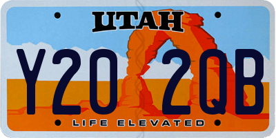 UT license plate Y202QB