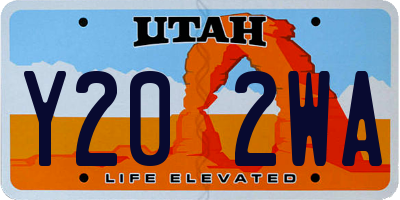 UT license plate Y202WA
