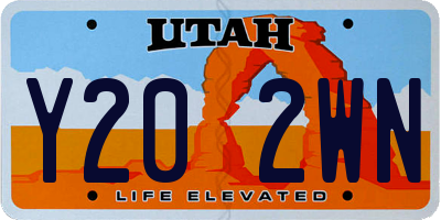 UT license plate Y202WN