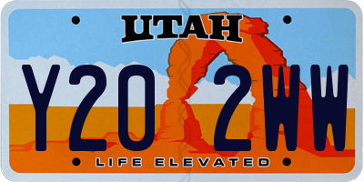 UT license plate Y202WW