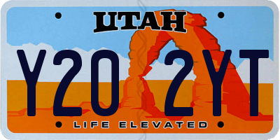 UT license plate Y202YT