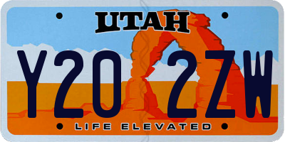 UT license plate Y202ZW