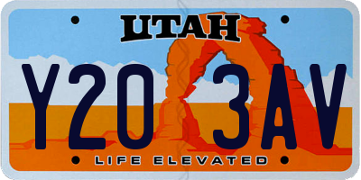 UT license plate Y203AV