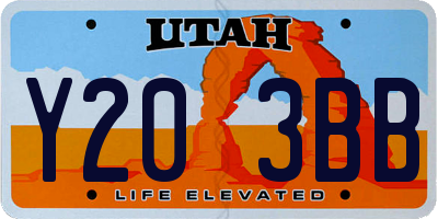UT license plate Y203BB