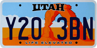 UT license plate Y203BN