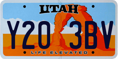 UT license plate Y203BV