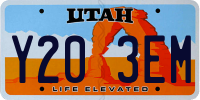 UT license plate Y203EM