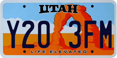 UT license plate Y203FM
