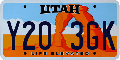 UT license plate Y203GK