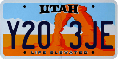 UT license plate Y203JE