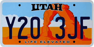 UT license plate Y203JF