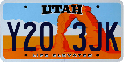 UT license plate Y203JK