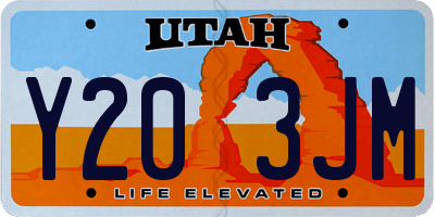 UT license plate Y203JM