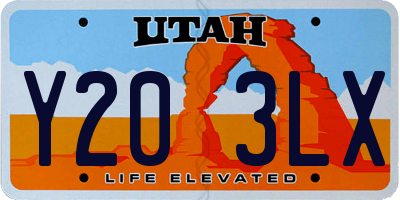 UT license plate Y203LX