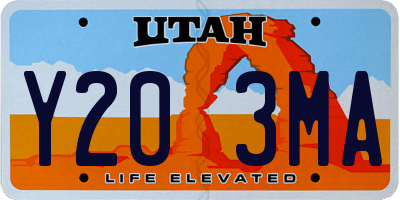 UT license plate Y203MA