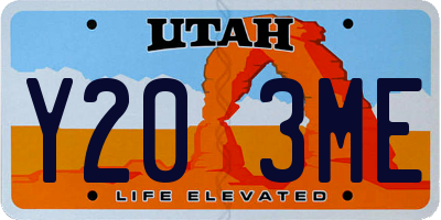 UT license plate Y203ME