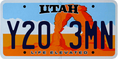 UT license plate Y203MN
