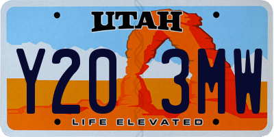 UT license plate Y203MW