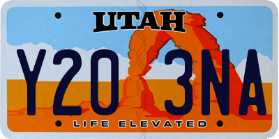 UT license plate Y203NA