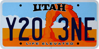 UT license plate Y203NE