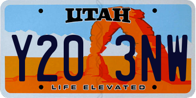UT license plate Y203NW