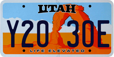 UT license plate Y203OE