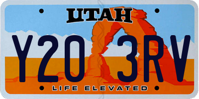 UT license plate Y203RV