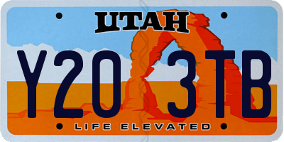 UT license plate Y203TB
