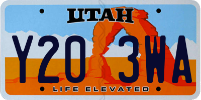 UT license plate Y203WA