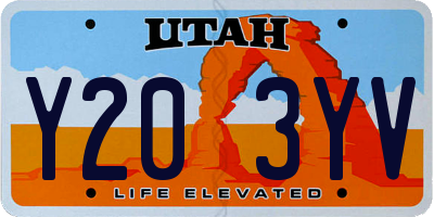 UT license plate Y203YV