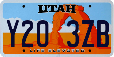 UT license plate Y203ZB