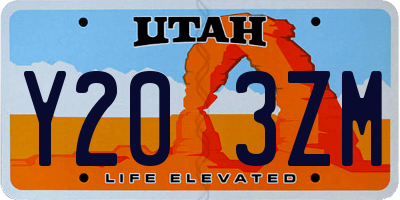 UT license plate Y203ZM