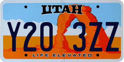 UT license plate Y203ZZ