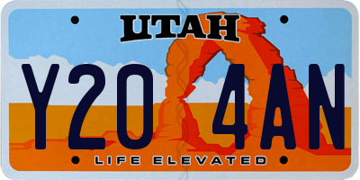 UT license plate Y204AN