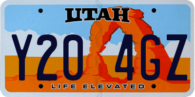 UT license plate Y204GZ