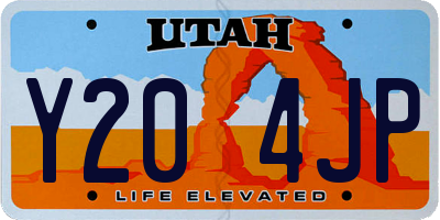 UT license plate Y204JP