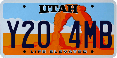 UT license plate Y204MB