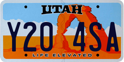 UT license plate Y204SA