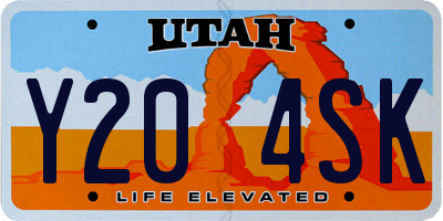 UT license plate Y204SK