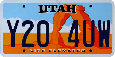 UT license plate Y204UW