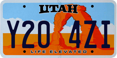 UT license plate Y204ZI