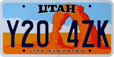 UT license plate Y204ZK