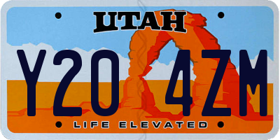 UT license plate Y204ZM