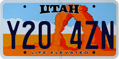 UT license plate Y204ZN