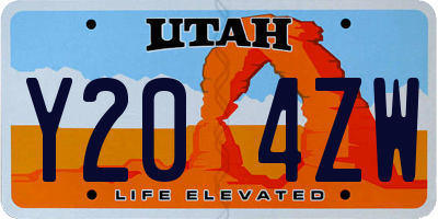 UT license plate Y204ZW
