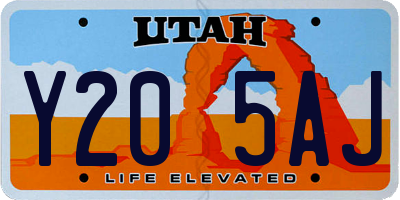 UT license plate Y205AJ