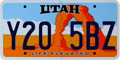 UT license plate Y205BZ