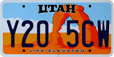 UT license plate Y205CW