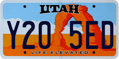 UT license plate Y205ED