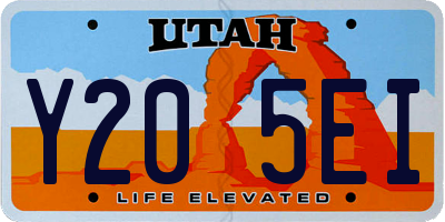 UT license plate Y205EI